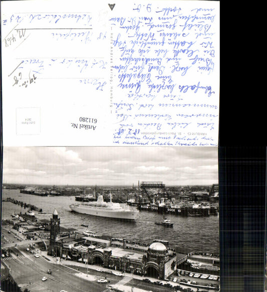 611280,Foto Ak Hamburg St Pauli Landungsbrücken Schiffe Dampfer