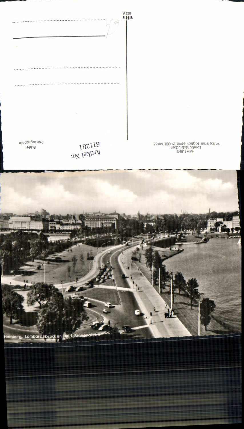 611281,Foto Ak Hamburg Lombardsbrücken u. Binnenalster