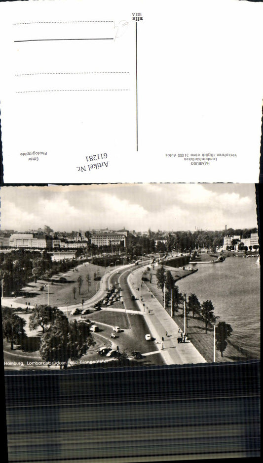 611281,Foto Ak Hamburg Lombardsbrücken u. Binnenalster