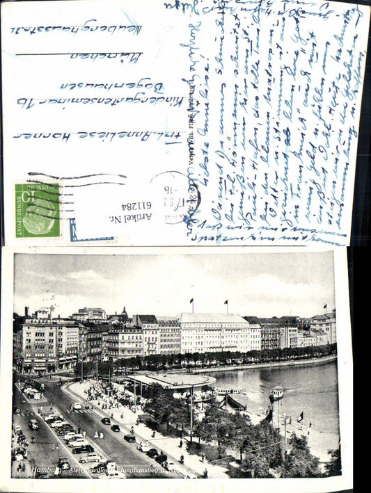611284,Hamburg Alsterpavillon Jungfernstieg u. Neuer Jungfernstieg Schiffe Auto