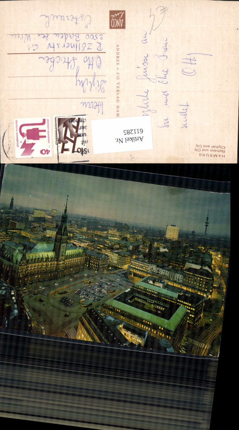 611285, Hamburg City Hall and City illuminated