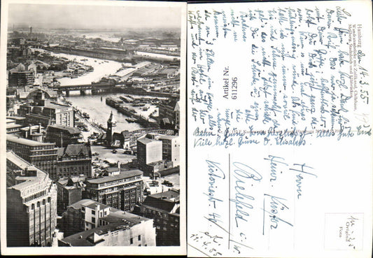 611296,Foto Ak Hamburg Wandrahmbrücke m. Zollkanal Chilehaus Meßberg