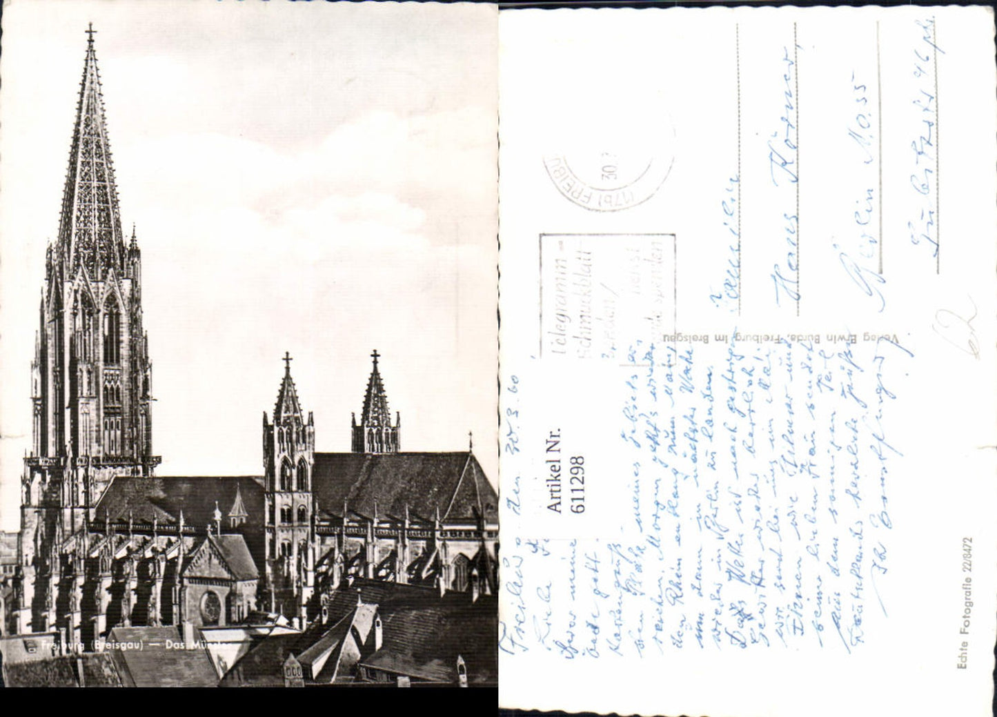 611298,Foto Ak Freiburg i. Breisgau Münster Dom
