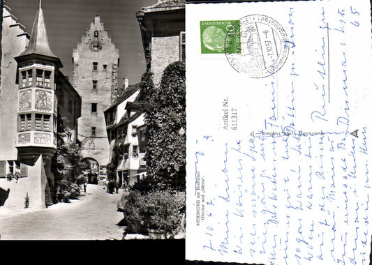 611317, Photo Ak Mersburg on Lake Constance Upper Gate and Bear Oriel
