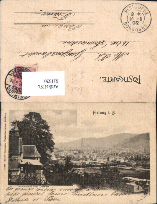 611330, Freiburg im Breisgau, panoramic view from Loretto, 1902