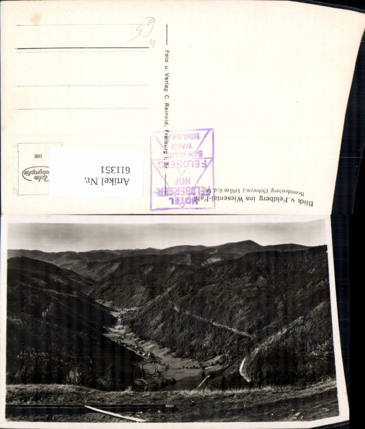 611351,Foto Ak Todtnau Blick v. Feldberg ins Wiesenthal-Fahl Brandenberg Schwarzwald