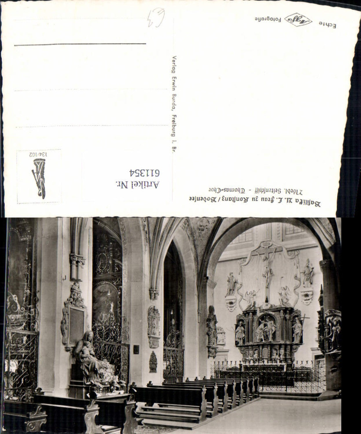 611354,Foto Ak Konstanz Bodensee Basilika Nördl. Seitenschiff Thomas-Chor