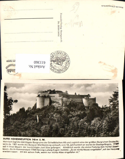 611360, Photo Ak Neuffen Burg Hohenneuffen Burgruine