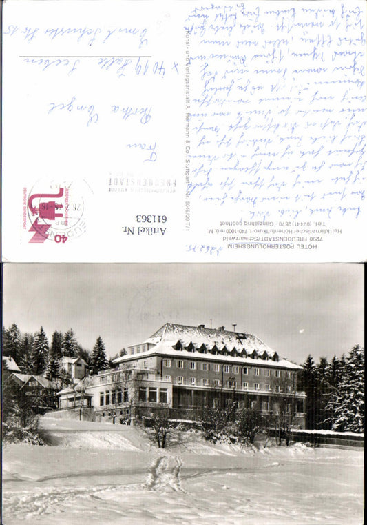 611363, Freudenstadt Black Forest Hotel Post Office Recreation Center in Winter