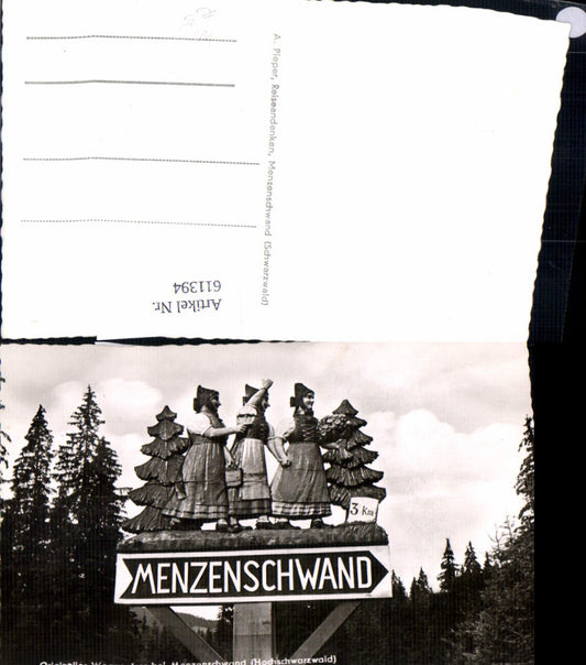 611394,Foto Ak Wegweiser b. Menzenschwand St. Blasien Hochschwarzwald