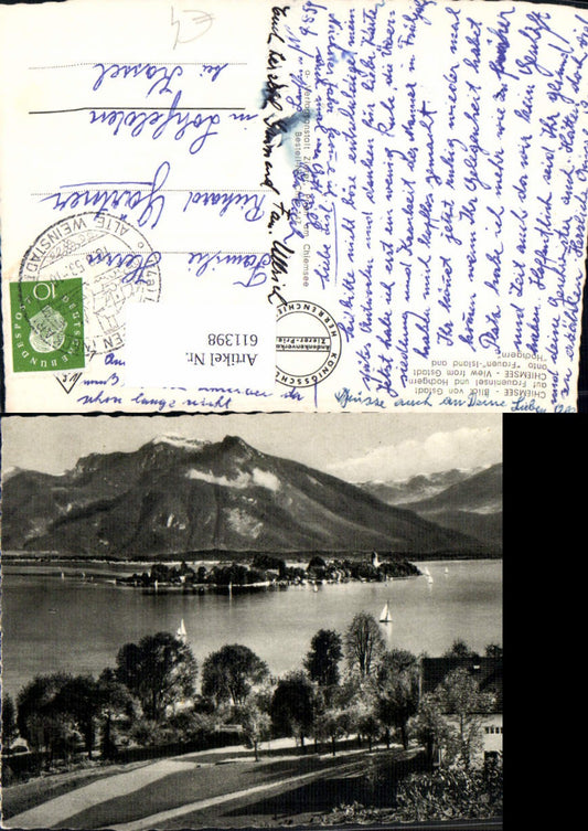611398, Chiemsee view from Gstadt to Fraueninsel Hochgern