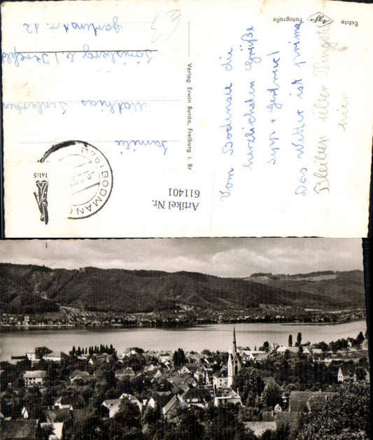 611401, Photo postcard Ludwigshafen Lake Constance with view of Bodman