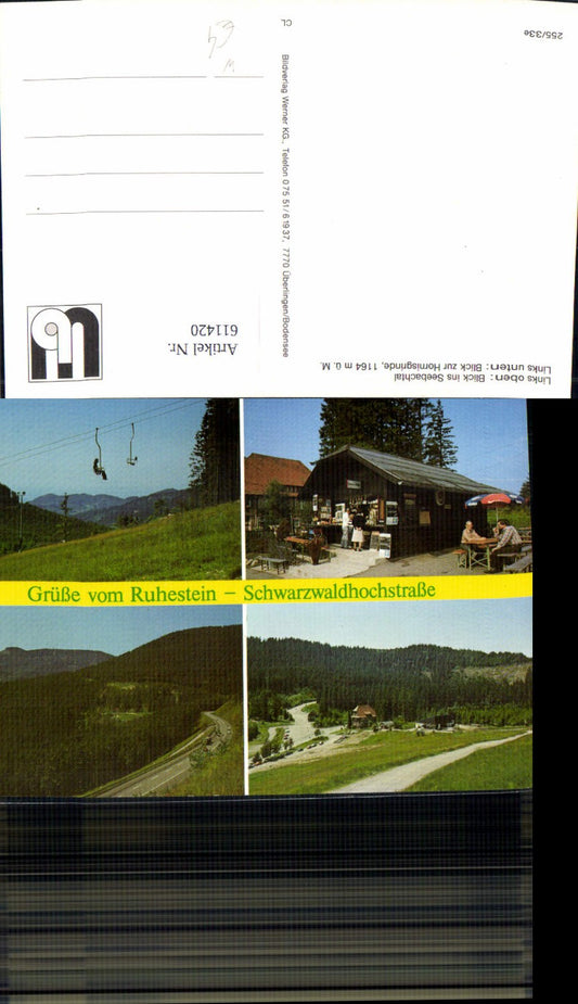 611420,Multi-image Ak Seebach Ruhestein Black Forest High Road View into the Seebach Valley View towards the Hornisgrinde Chairlift 
