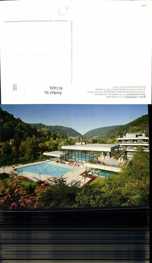 611426, Bad Liebenzell i. Schwarzwald Paracelsusbad Kurmittelhaus Schwimmbad