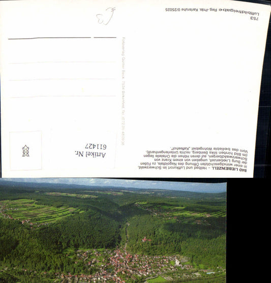 611427, Aerial view of Bad Liebenzell in the Black Forest, overall view