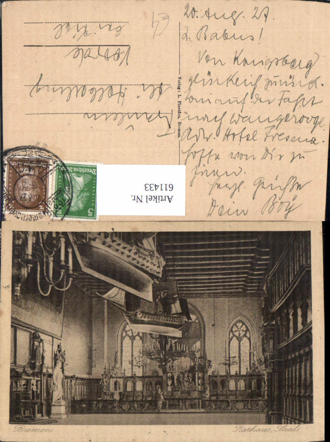 611433, Bremen Town Hall, Hall, Interior View