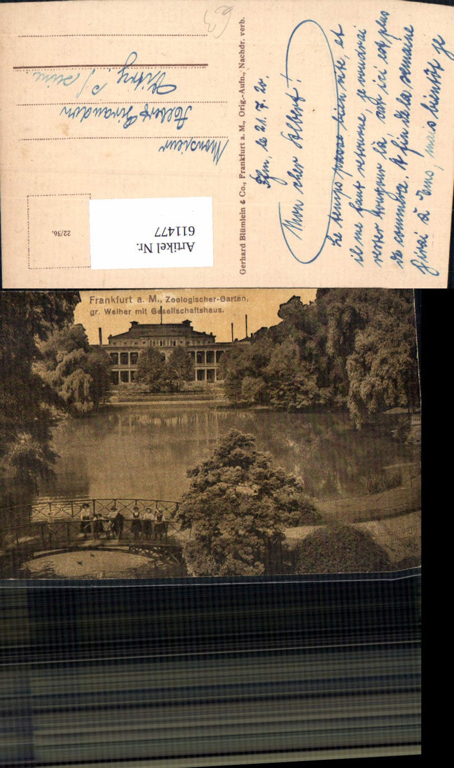 611477,Frankfurt a. Main Zoologischer Garten Weiher m. Gesellschafthaus