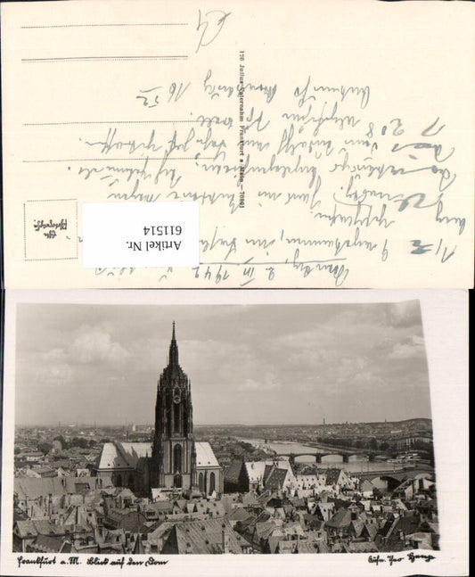 611514,Foto Ak Frankfurt a. Main Blick auf den Dom