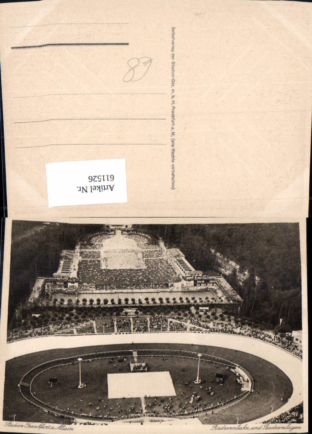 611526,Frankfurt a. Main Stadion Radrennbahn u. Badeanlagen