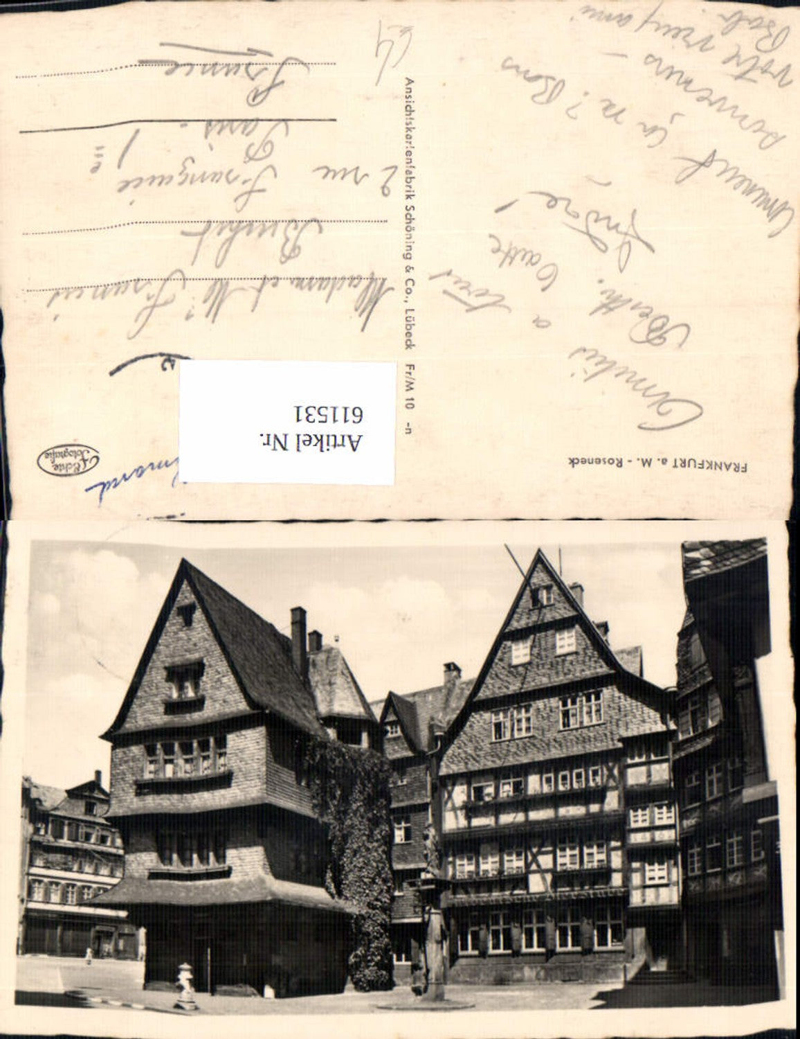 611531,Foto Ak Frankfurt a. Main Roseneck Statue