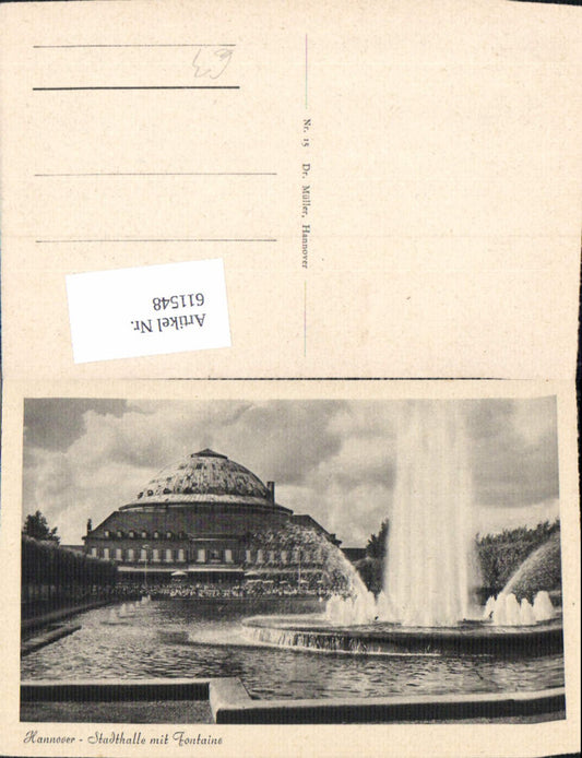 611548,Hannover Stadthalle m. Fontaine Springbrunnen Brunnen