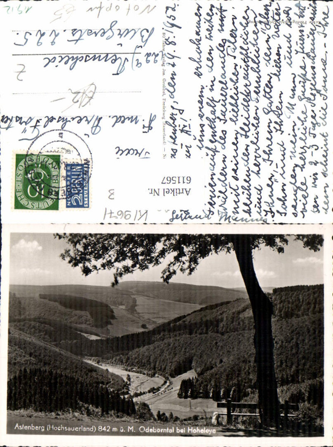 611567,Foto Ak Astenberg Winterberg Hochsauerland Odeborntal b. Hoheleye