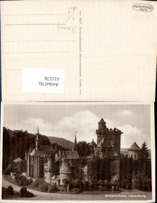 611578,Foto Ak Wilhelmshöhe Löwenburg Kassel