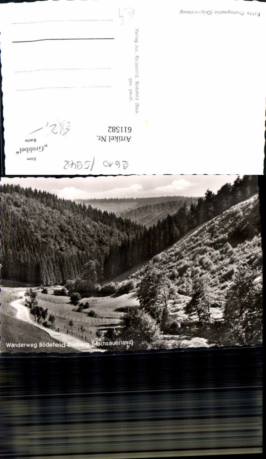 611582,Foto Ak Wanderweg Bödefeld-Rimberg Hochsauerland Rimberg