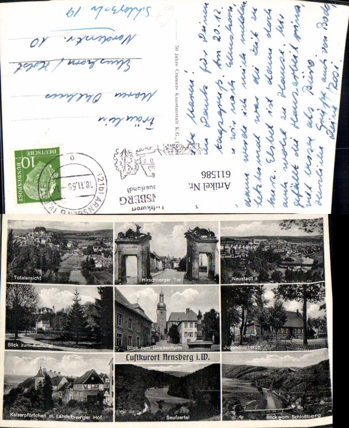 611586,Mehrbild Ak Arnsberg i. Westfalen Hirschberger Tor Neustadt Seufzertal