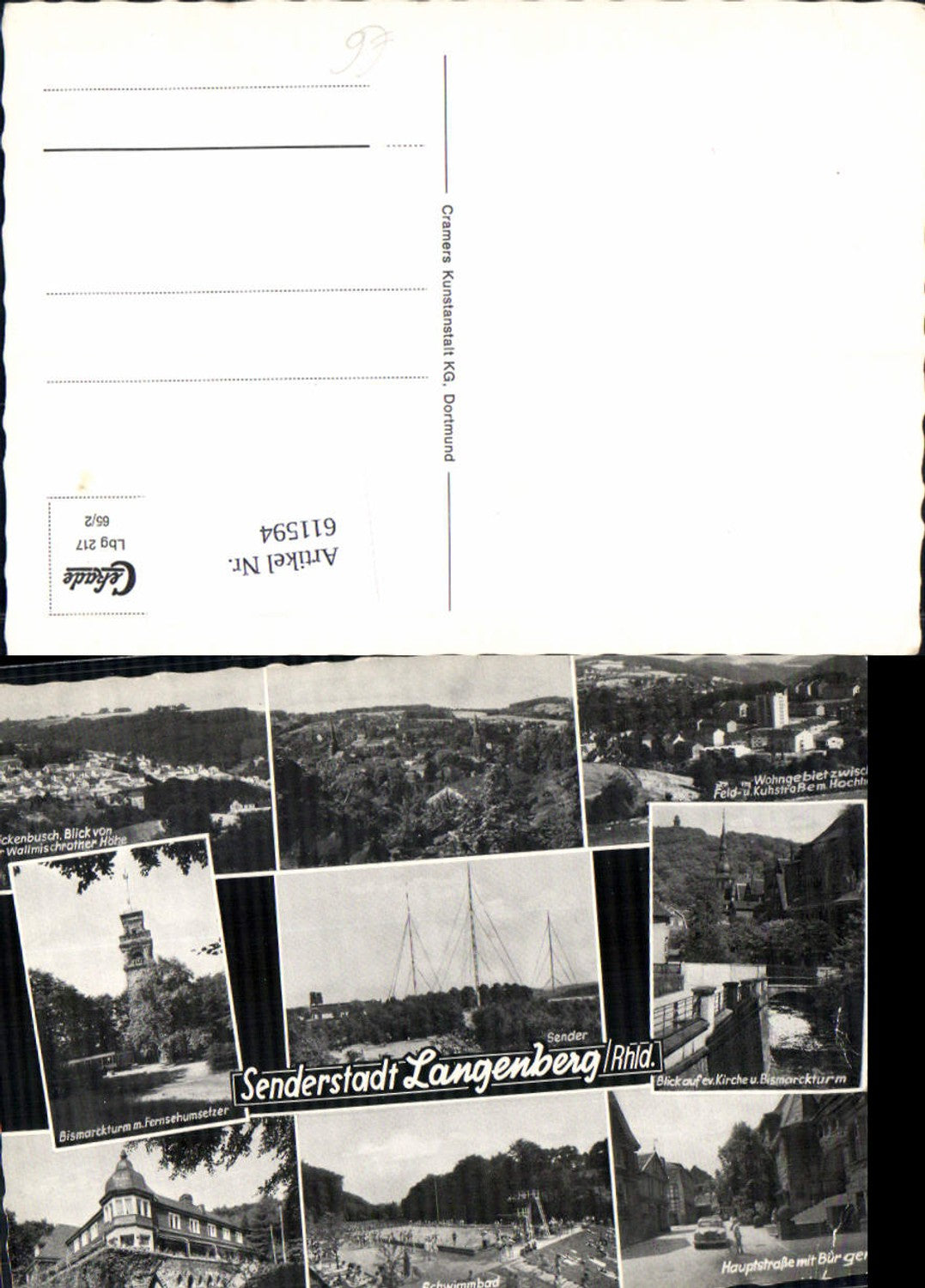 611594,Mehrbild Ak Langenberg Rheinland Nordthaus Schwimmbad Kirche Bismarckturm