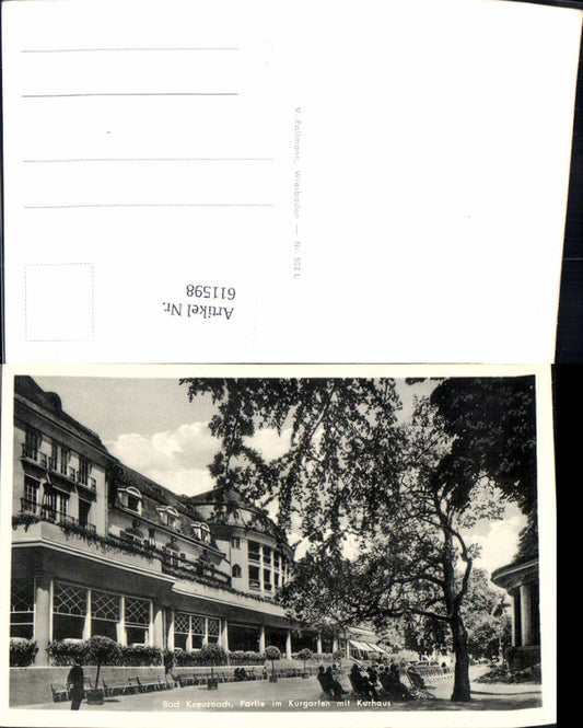 611598,Bad Kreuznach Partie im Kurgarten m. Kurhaus