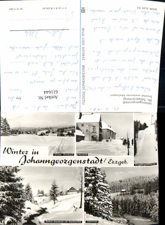 611644,Mehrbild Ak Johanngeorgenstadt Schwarzenberg Steinbach Neustadt Winteransicht