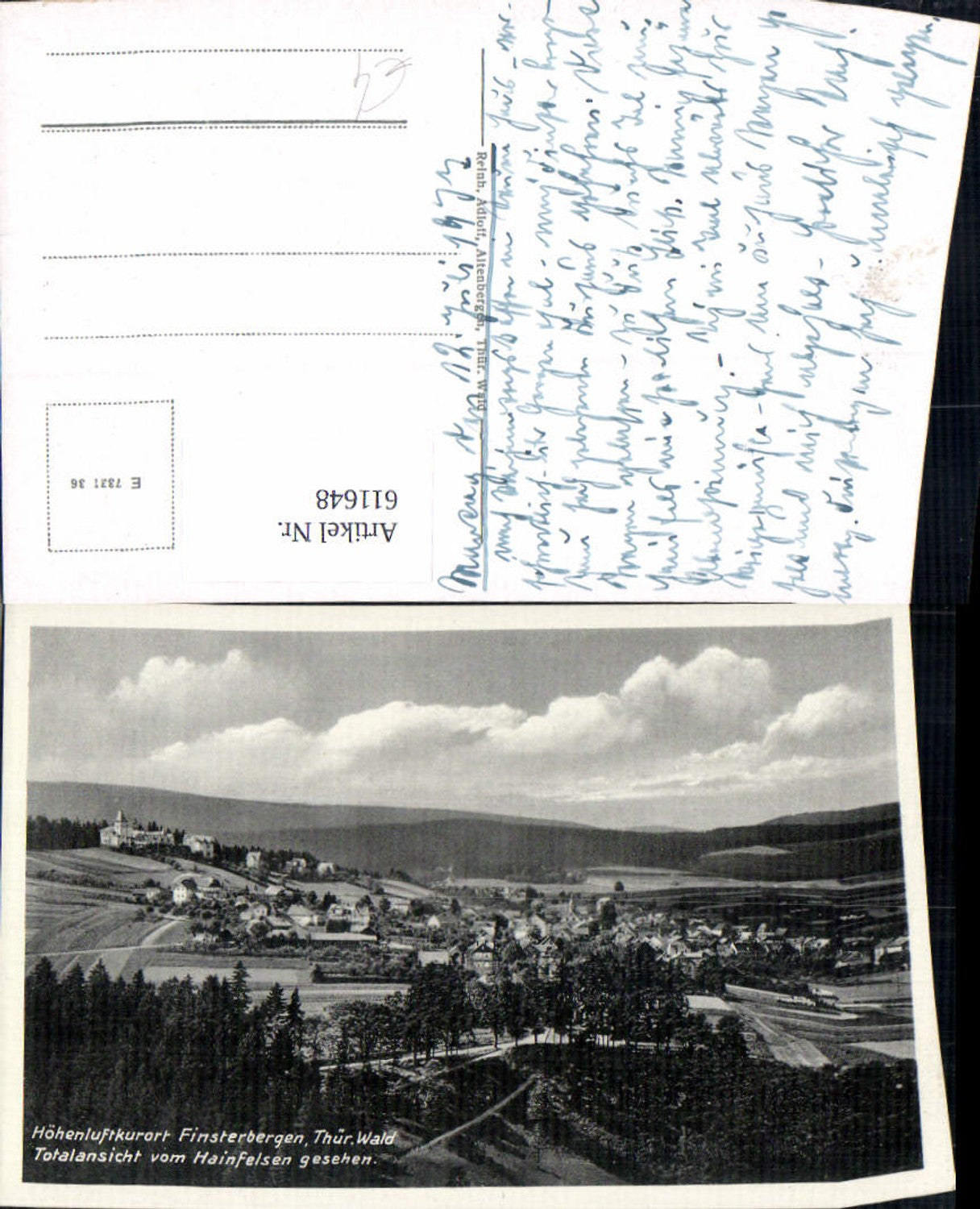 611648,Finsterbergen Friedrichroda Thüringer Wald Totalansicht v. Hainfelsen gesehen