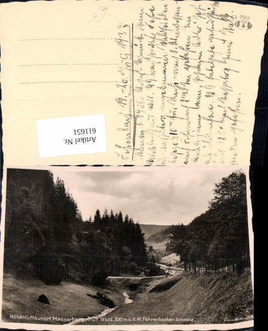 611651, Photo Ak Masserberg Thuringian Forest Fehrenbach Switzerland