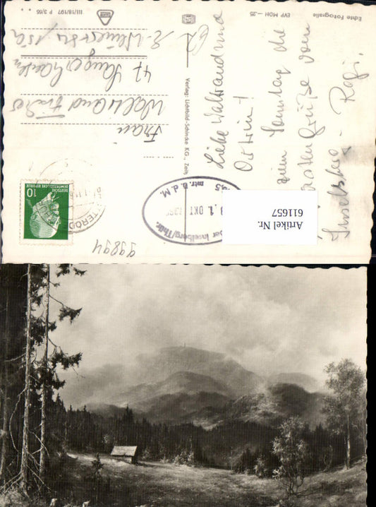 611657, Artist Ak Frühnebel a. Inselsberg Thüringer Wald Brotterode-Trusetal Bad Tabarz
