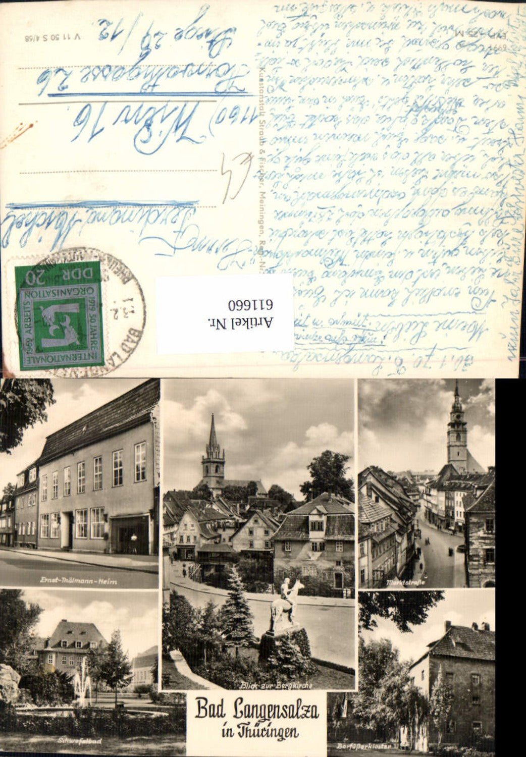 611660,Mehrbild Ak Bad Langensalza i. Thüringen Schwefelbad Marktstraße
