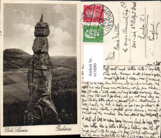 611690,Foto Ak Königstein Sächsische Schweiz Barbarine Gesteinsformation