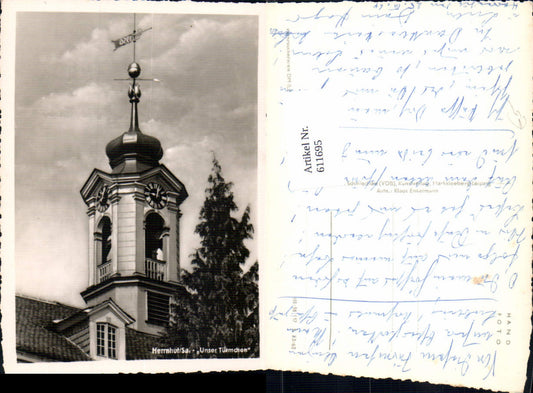 611695,Foto Ak Herrnhut Sachsen Unser Türmchen Turm