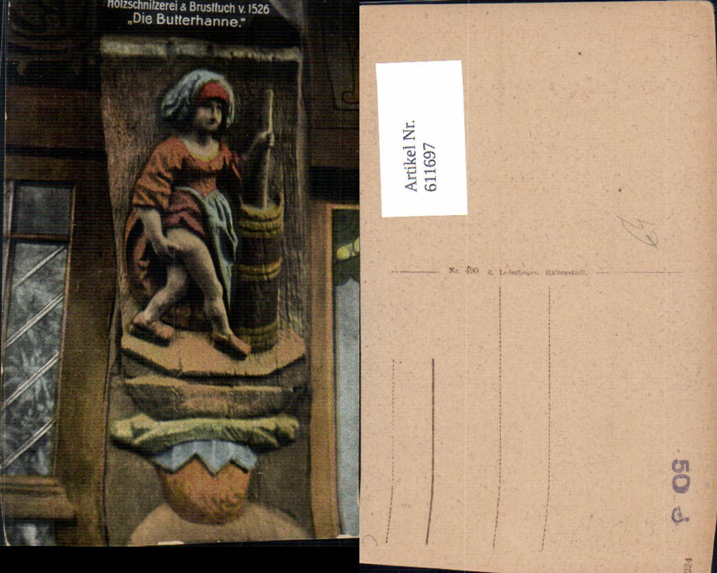 611697,Goslar i. Harz Holzschnitzerei Die Butterhanne Statue