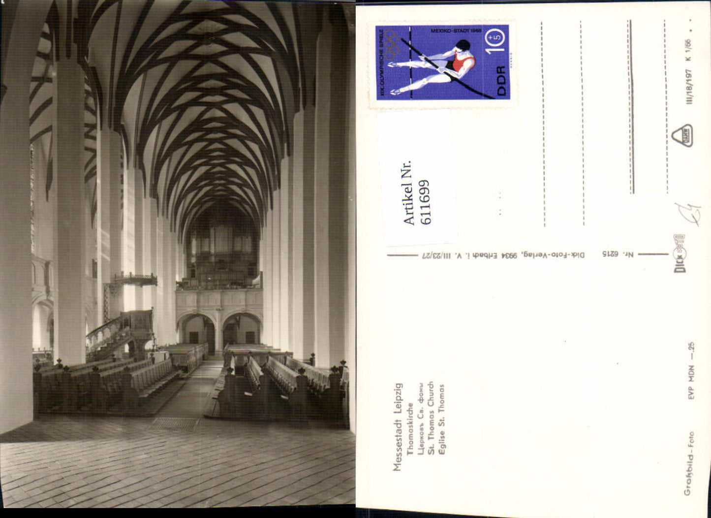 611699,Foto Ak Leipzig Thomaskirche Kirche Innenansicht
