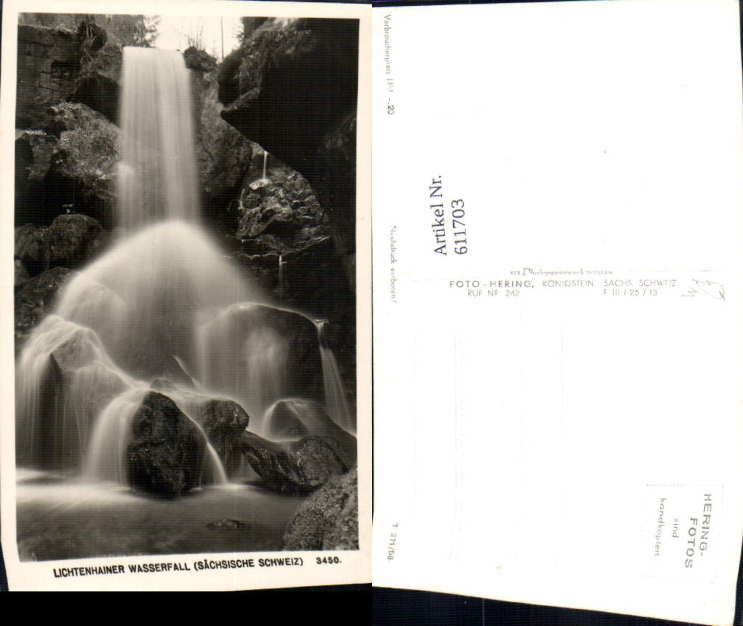611703,Foto Ak Lichtenhain Sebnitz Lichtenhainer Wasserfall Sächsische Schweiz