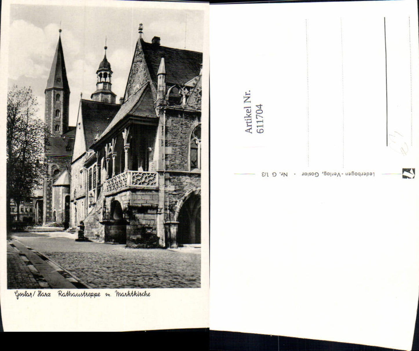 611704,Foto Ak Goslar Harz Rathaustreppe m. Marktkirche
