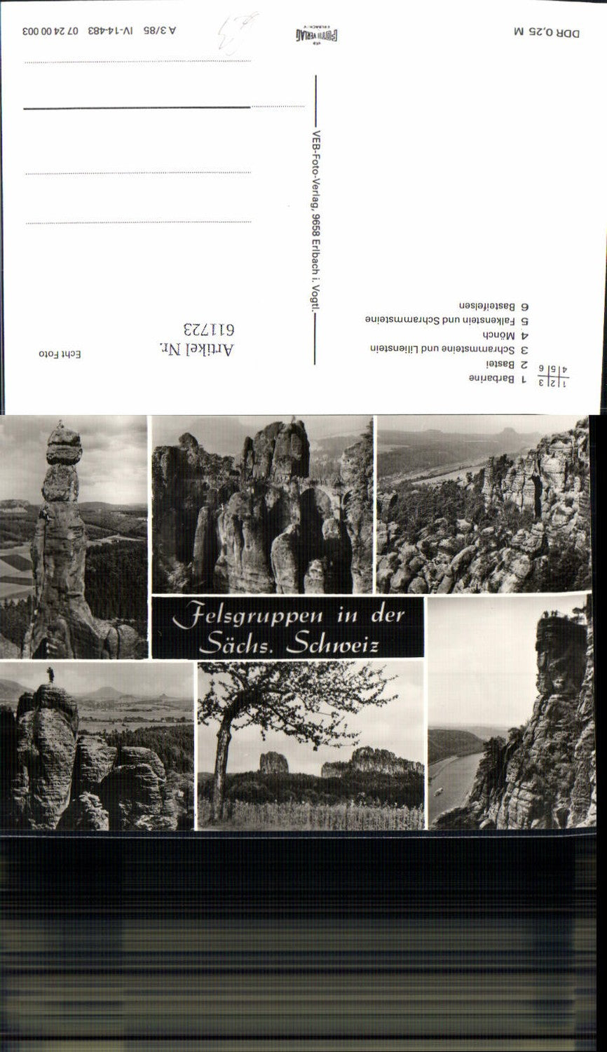 611723,Mehrbild Ak Lohmen Felsgruppen i. d. Sächsischen Schweiz Barbarine Bastei Mönch Gesteinsformation