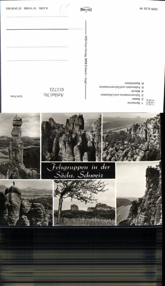 611723,Mehrbild Ak Lohmen Felsgruppen i. d. Sächsischen Schweiz Barbarine Bastei Mönch Gesteinsformation