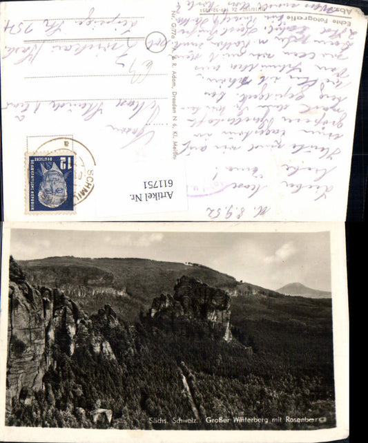 611751,Foto Ak Bad Schandau Sächsische Schweiz Großer Winterberg m. Rosenberg