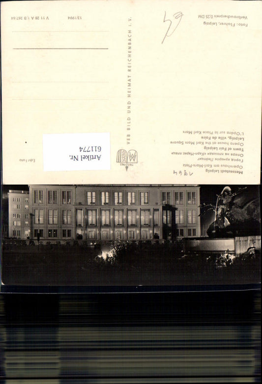 611774,Foto Ak Leipzig Opernhaus b. Nacht 1964