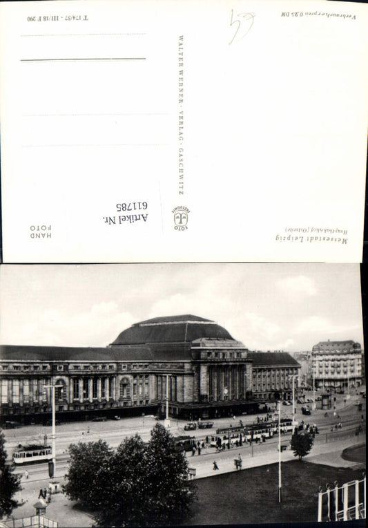 611785,Foto Ak Leipzig Hauptbahnhof Bahnhof Ostseite Straßenbahn