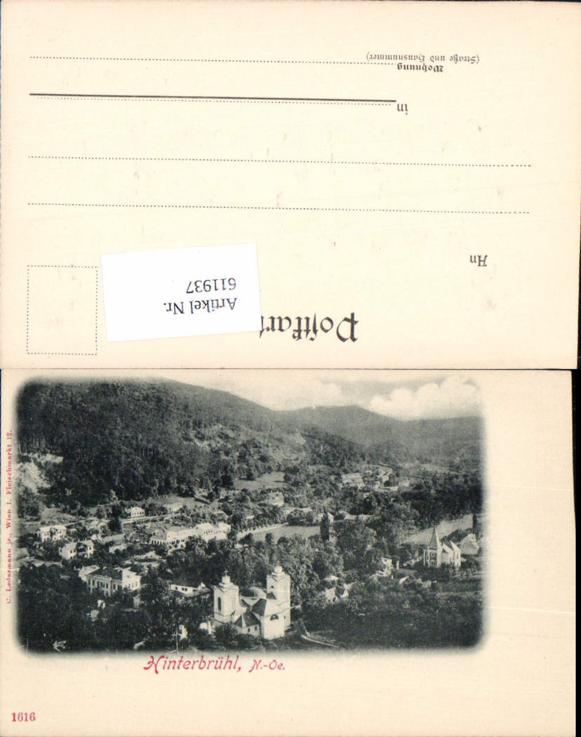 611937,seltene AK Hinterbrühl bei Mödling um 1900 pub Ledermann 1616