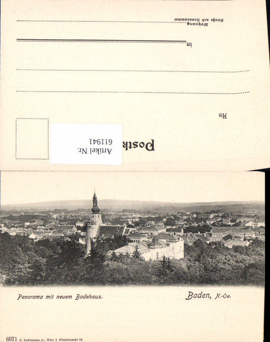 611941,tolle AK Baden bei Wien pub Ledermann 6071