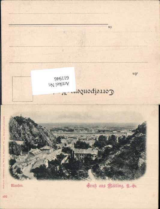 611946,Klausen bei Mödling m. Viadukt um 1897 pub Ledermann 492